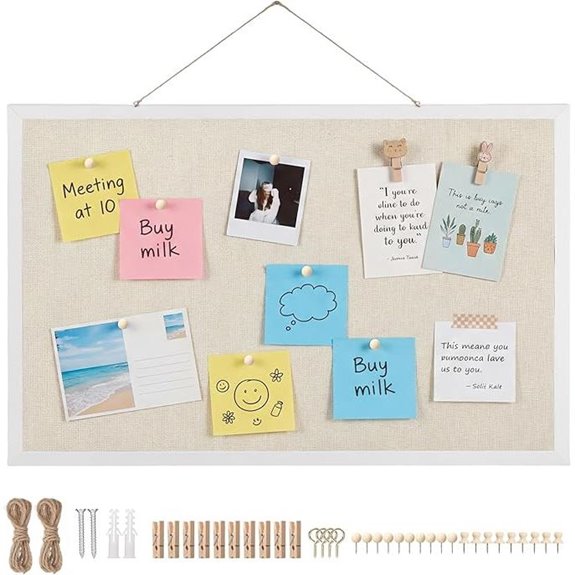 Thboxes Cork Board with Linen 30 x 20 Framed