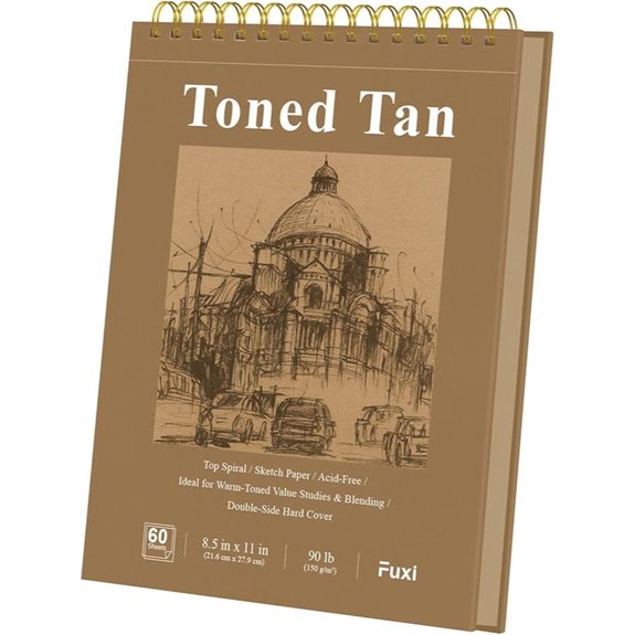Fuxi Toned Tan Sketchbook 8.5x11 60 Sheets