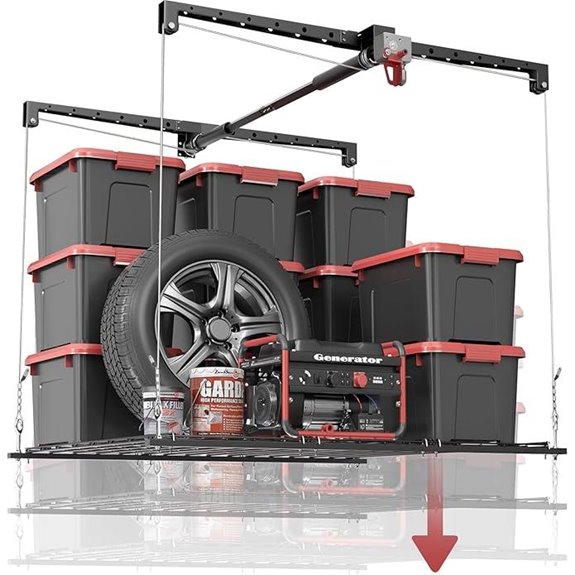 Overhead Garage Storage Rack for 8-10 Ft Ceiling
