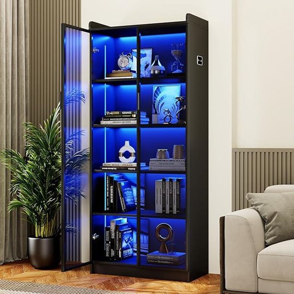 Dystler 65 5-Tier Display Cabinet with LED Lights