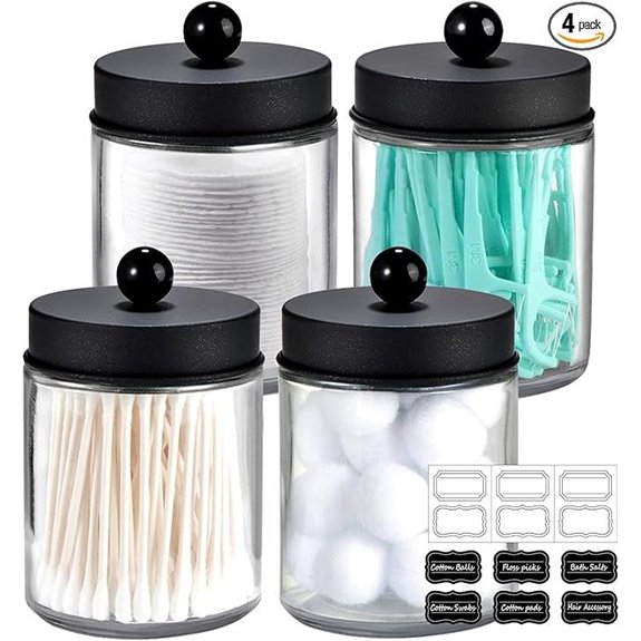 Amolliar 4-Pack Glass Apothecary Jars with Lids