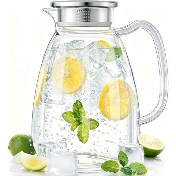 Borosilicate Glass Pitcher with Lid and Filter