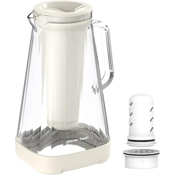 Glacier Fresh 10-Cup Glass Water Pitcher with Filter