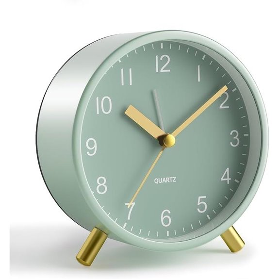 JALL Green Analog Alarm Clock with Night Light