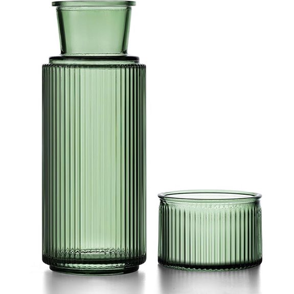 Green Bedside Water Carafe and Glass Set