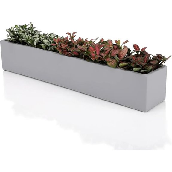 14.5-Inch Grey Rectangle Concrete Succulent Planter Windowsill Boxes