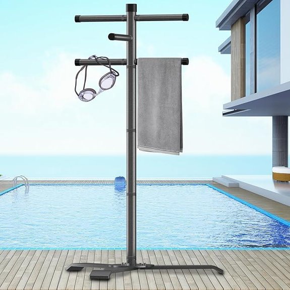 Heavy Duty 61-Inch Outdoor Pool Towel Rack
