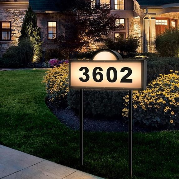 Solar Address Sign with LED Illumination