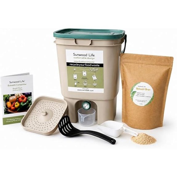 Indoor Bokashi Composting Kit with Bran and Starter Soil