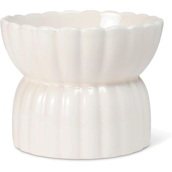 Fringe Studio Ivory Ceramic Pet Feeder (5)