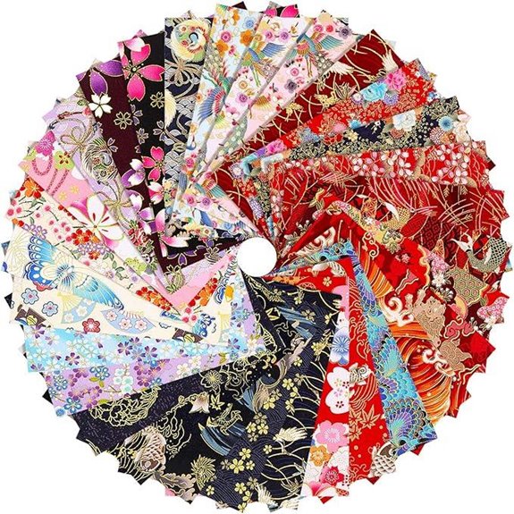 Tudomro 30 Japanese Fabric Squares for Patchwork DIY