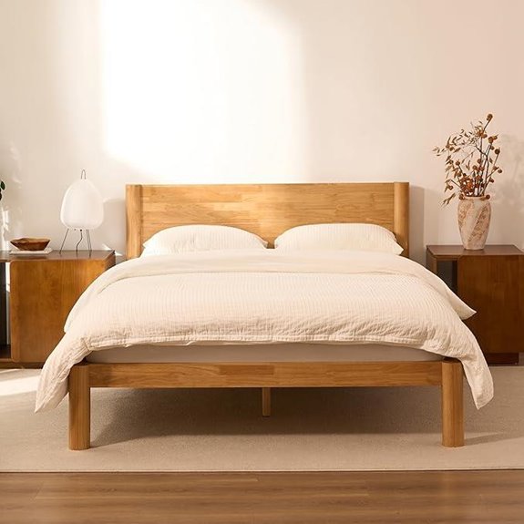 FLEXISPOT Hako G2 Japanese Solid Rubberwood Bed Frame