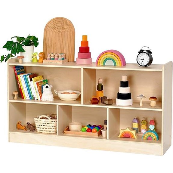 Leeshyah Wooden Toy Shelf for Kids and Playrooms