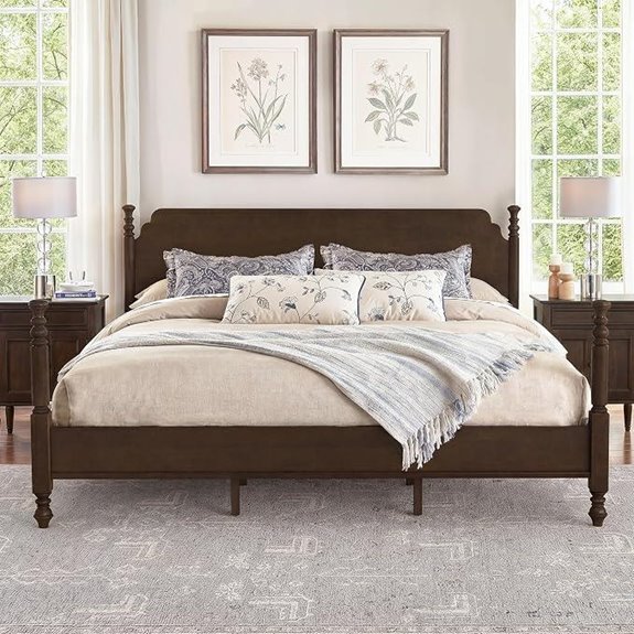 Cozyman King Size Wooden Spindle Bed Frame