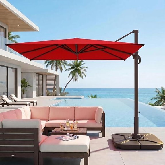 Kingdura 10' x 10' Cantilever Patio Umbrella