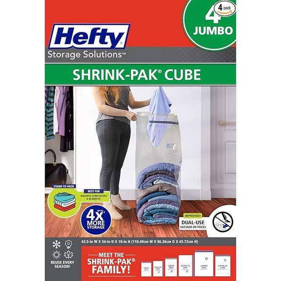 Hefty Vacuum Storage Bags for Clothes & Bedding