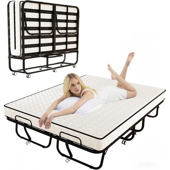 Folding Bed with Memory Foam Mattress Large Size