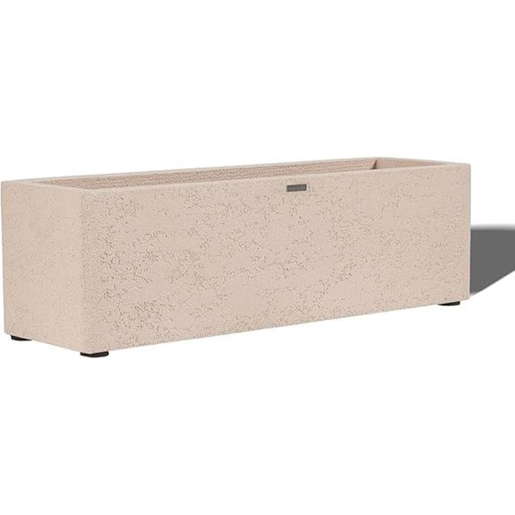 31-Inch Rectangular Concrete Planter with Drainage