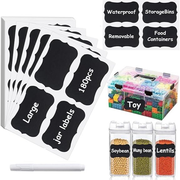 180PCS Large Reusable Chalkboard Labels with Chalk Markers