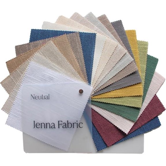 Jenna Linen Cotton Fabric Curtain Swatches Sample Book 18 Colors