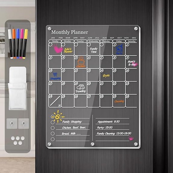 IDEATECH Magnetic Fridge Calendar & Whiteboard Organizer