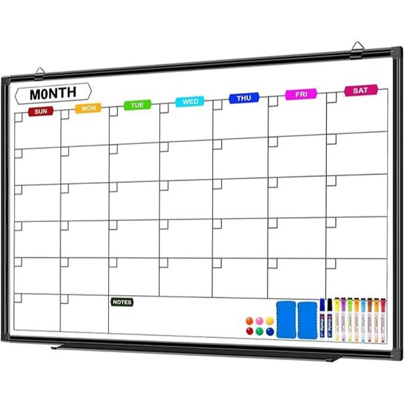Magnetic Dry Erase Wall Calendar with Tray