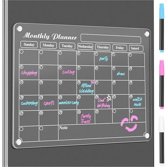 DIYMAG Magnetic Refrigerator Calendar with Markers