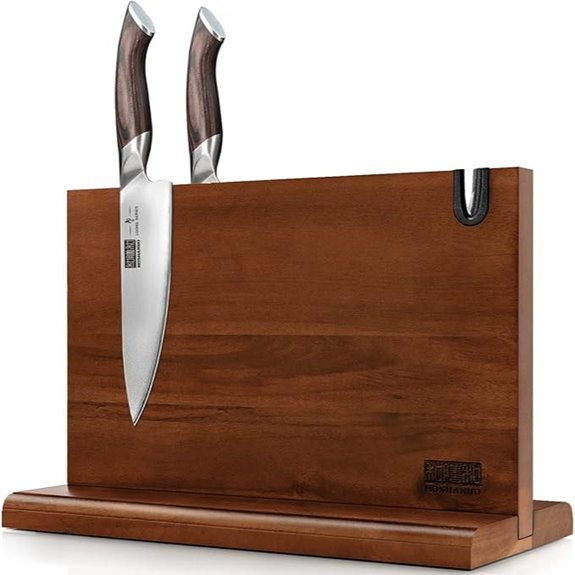 HOSHANHO Magnetic Knife Block with Sharpener 14x10