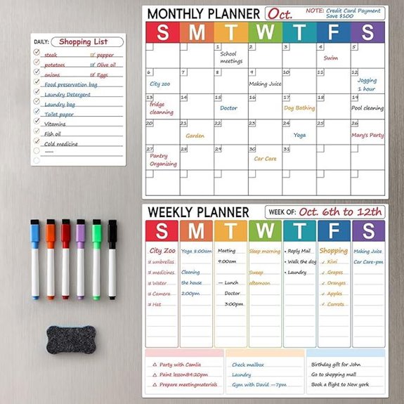 Magnetic Calendar Set for Refrigerator Planning