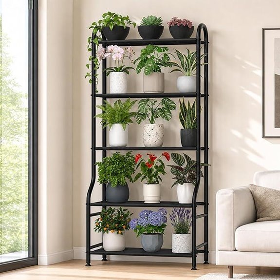 5-Tier Metal Plant Stand with Wall Kits