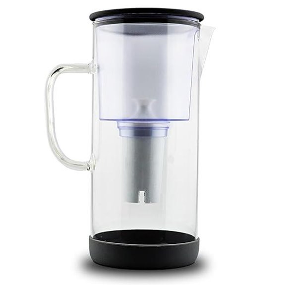 Mineral-Rich Glass Pitcher with Filter and Lid