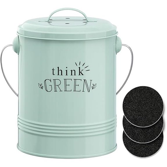 Barnyard Designs 1.2 Gallon Mint Kitchen Compost Bin