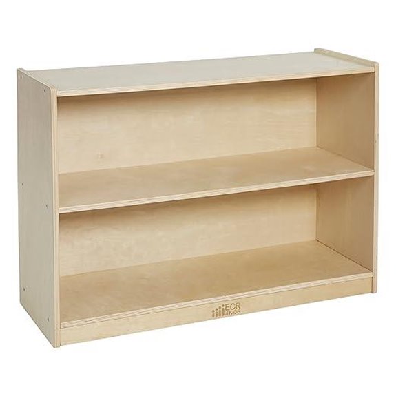 ECR4Kids 2-Shelf Mobile Storage Cabinet Classroom Furniture Natural
