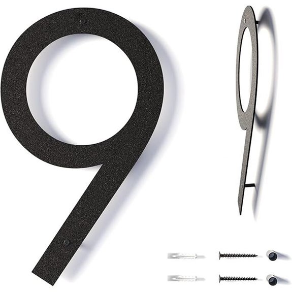 12-Inch Modern Metal Floating House Numbers