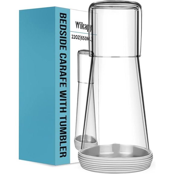 Nightstand Water Carafe & Tumbler Set with Coaster