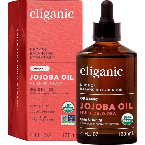 Cliganic Organic Jojoba Oil (4oz) for Skin & Hair