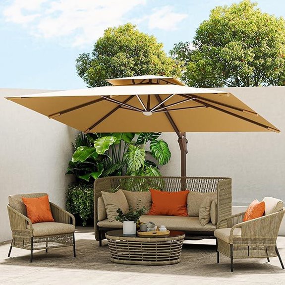 10 X 13 FT Outdoor Cantilever Umbrella with LED