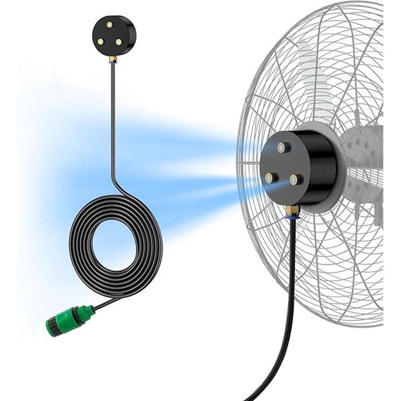 Outdoor Misting Fan Kit with Nozzles and Line