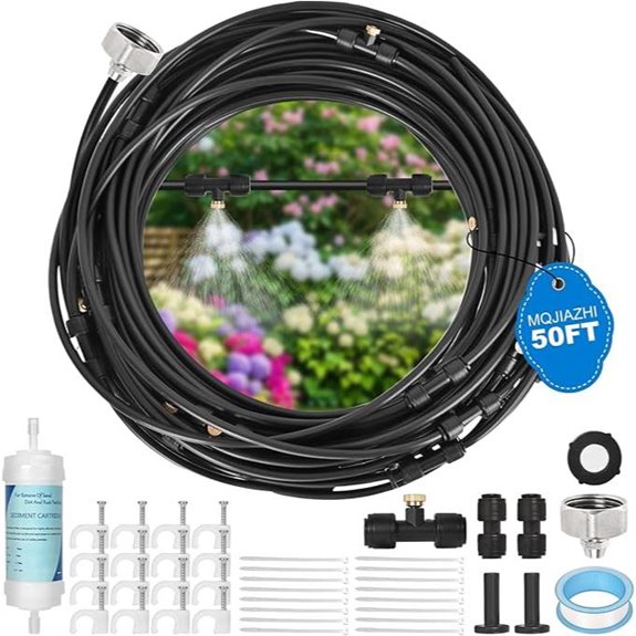 15M Outdoor Misting System with Brass Nozzles
