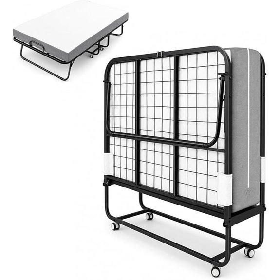 Foldable Bed with Mattress for Guests and Adults