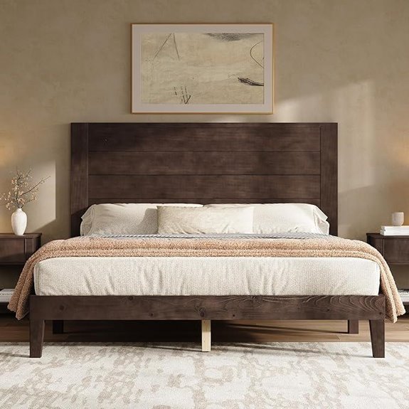 AMERLIFE Queen Bed Frame with Tall Headboard