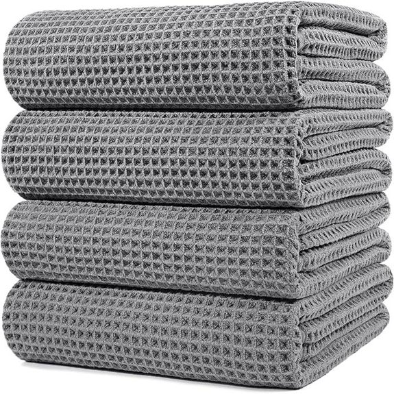 Polyte 430 GSM Microfiber Quick-Dry Bath Towels (4 Pack)
