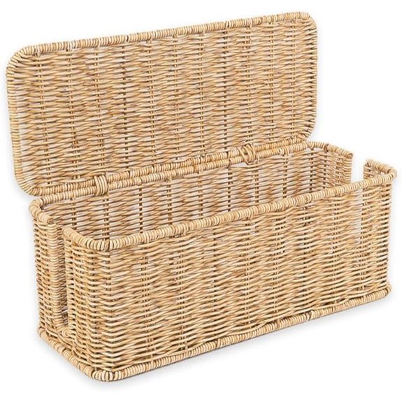Rattan Cable Management Box with Open Slots