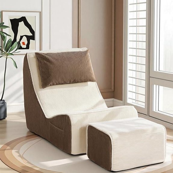 Trenda Recliner Chair with Ottoman and Washable Cover