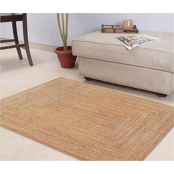 KEMA Jute Braided Area Rug Reversible 3x5 Feet