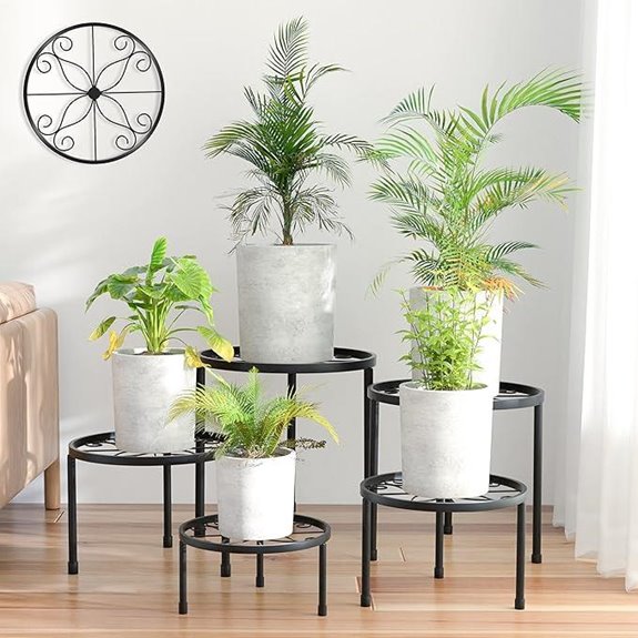 Linpla 5-Pack Metal Plant Stands for Indoor/Outdoor