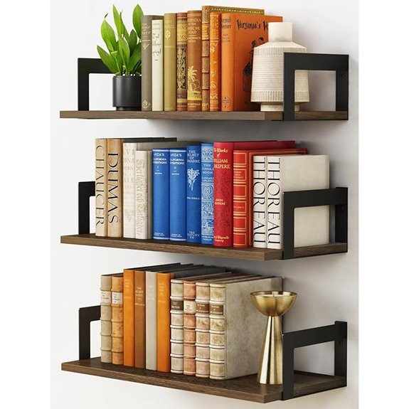 Harwaya Wall Floating Book Shelves Set of 3