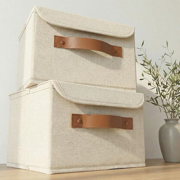 Decorative Linen Storage Boxes (Set of 2)
