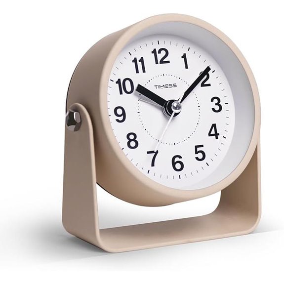 TIMESS Silent Battery Alarm Clock with Snooze & Light