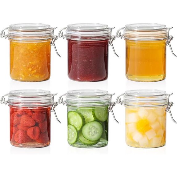ComSaf 8oz Glass Jars with Airtight Lids (Set of 6)